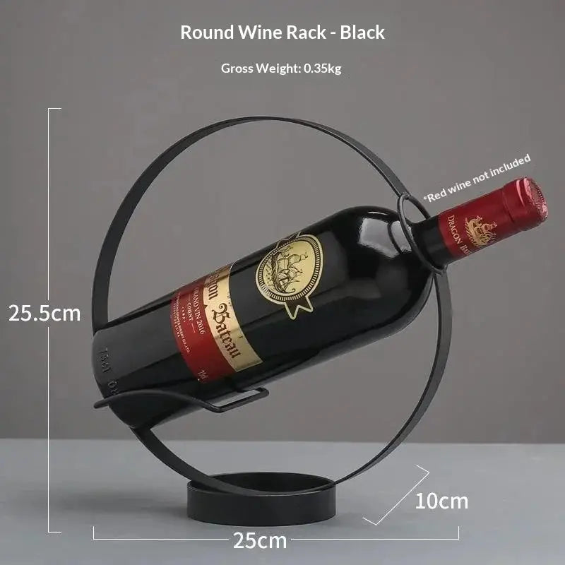 Creative Retro Iron Round Wine Rack Home Desktop Decoration Rack Bar Wine Cellar Bar Supplies from PriceLows™