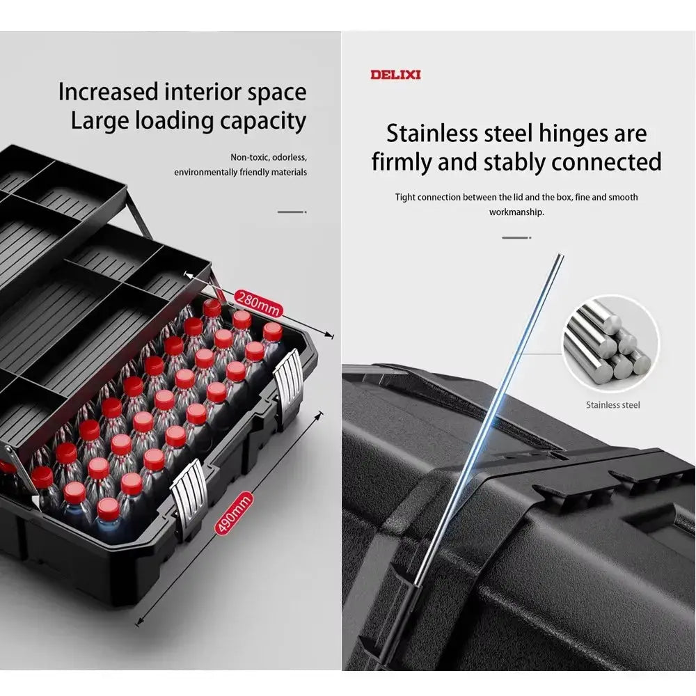Multifunctional Tool Storage Box Plastic ABS Multiple Specifications with Handle Portable Tool Organizer Thickened from PriceLows™