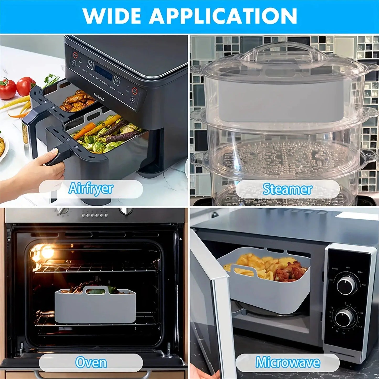 Air Fryer Silicone Tray Liner | Ninja Dual Basket | Reusable | 1 To 2 Pack