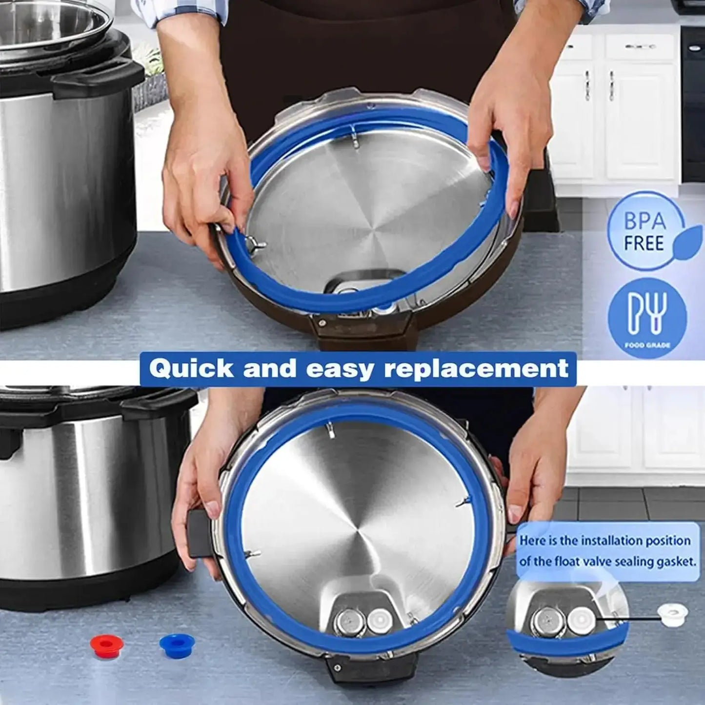 Instant Pot Sealing Ring | 3 Piece Set | 5 To 6 Qt | 5 Qt, 6 Qt