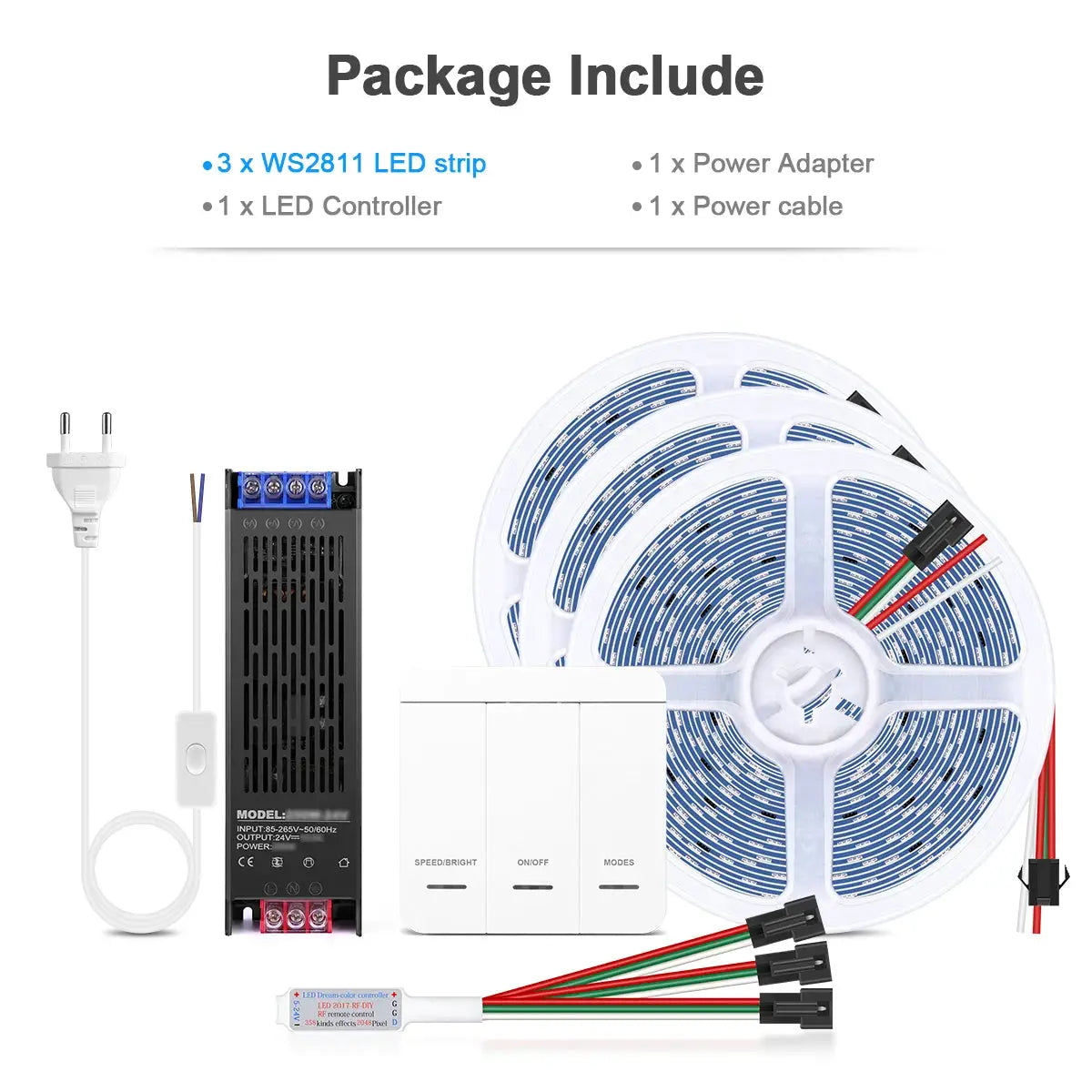 Smart Addressable Pixel WS2811 LED Strip Light 5M 10M KIT Running Water Flow Chasing LED Tape For Wall Ceiling Cabinet Decoratio from PriceLows™