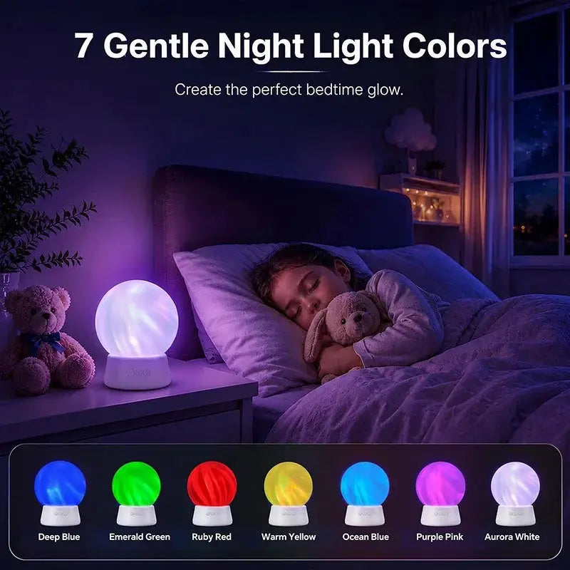 Aurora Light Projector | 7 Lighting Modes | Battery Operated | Compact