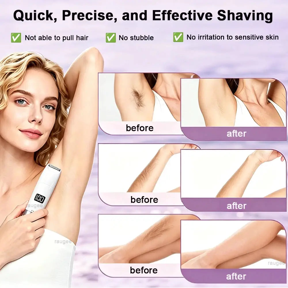 Electric Epilator | Painless Wet Or Dry | Stainless Steel Blade | Digital Display