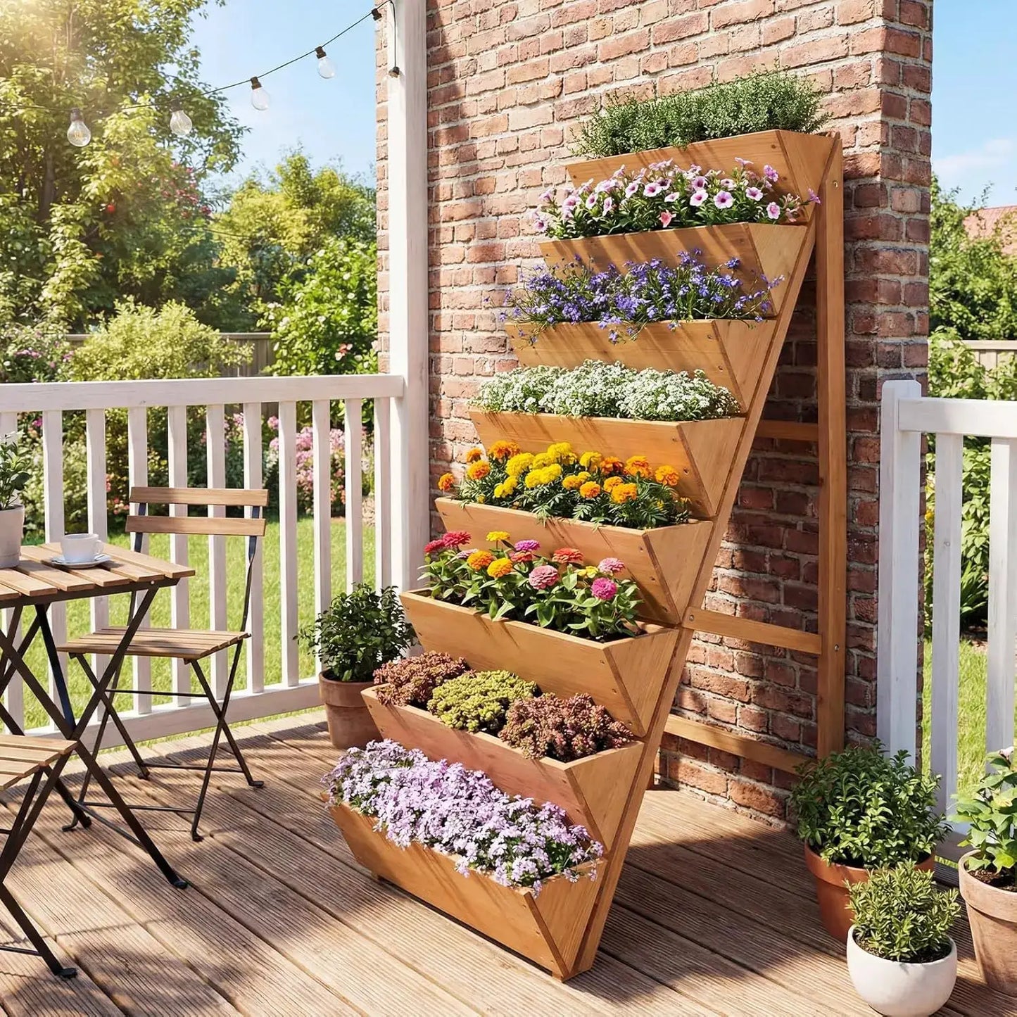 Vertical Raised Garden Bed, Freestanding Wood Elevated Planter Box w/Legs for Growing Vegetables Flowers Herbs, Indoor O from PriceLows™