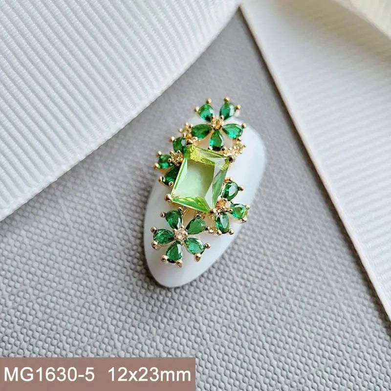 10pcs Luxury Flower Laurel Wreath Zircon Metal Nails Jewelry Decorations DIY Wearing Nail Art Accessories Charms Parts Supplies from PriceLows™