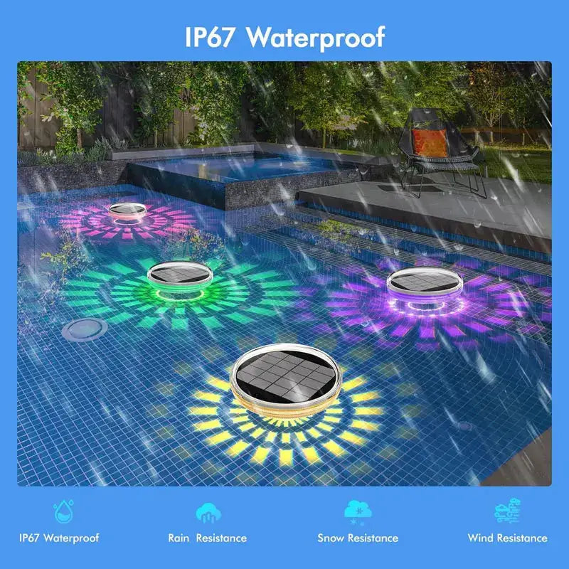 Solar Floating Light ,Pool Lights That Float with Remote Control, Modes 9 Lighting Timing Mode IP67 Waterproof for Pool Party from PriceLows™