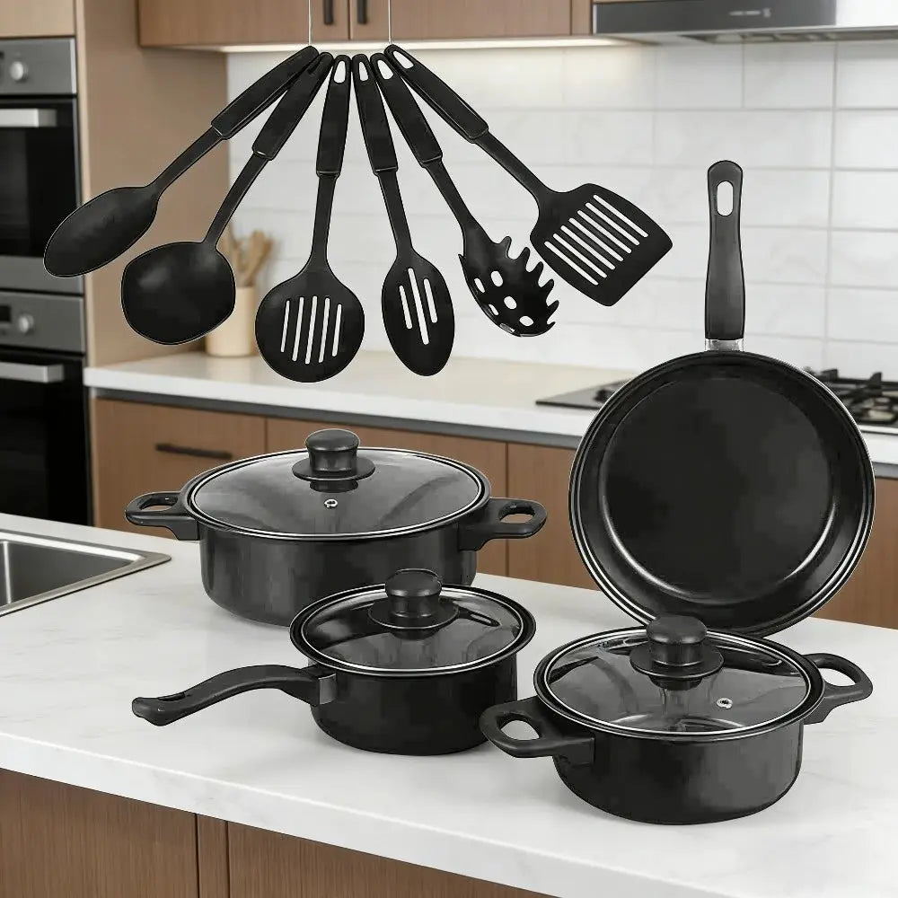 13PCS Non-Stick Cookware Set Maifanstone Coating Less Smoke Durable Induction Compatible Kitchen Pots and Pans Set Home Use from PriceLows™