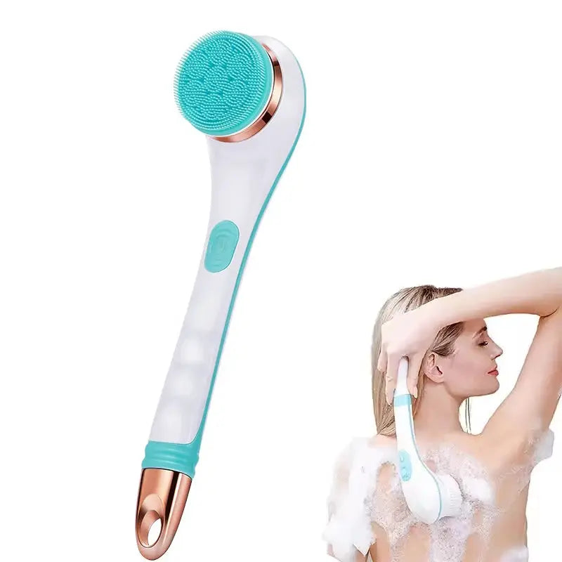 Electric Silicone Bath Brush | Long Handle | Silicone Bristles
