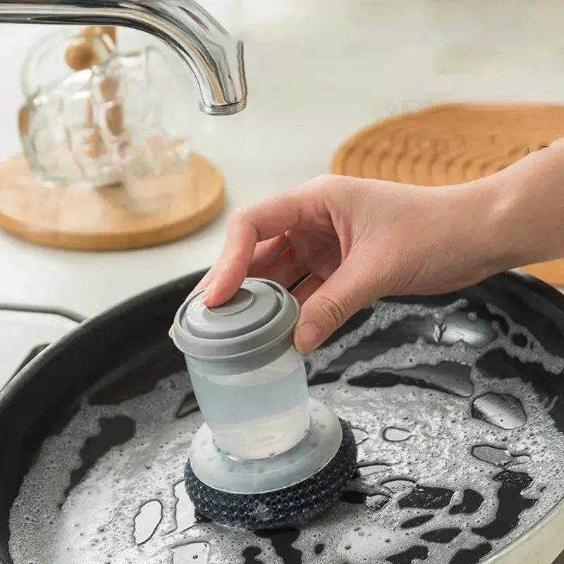 1pc Portable Kitchen Soap Dispensing Dishwashing Tool Brush Easy Use Scrubber Wash Clean Tool Kitchen Cleaning Tool from PriceLows™