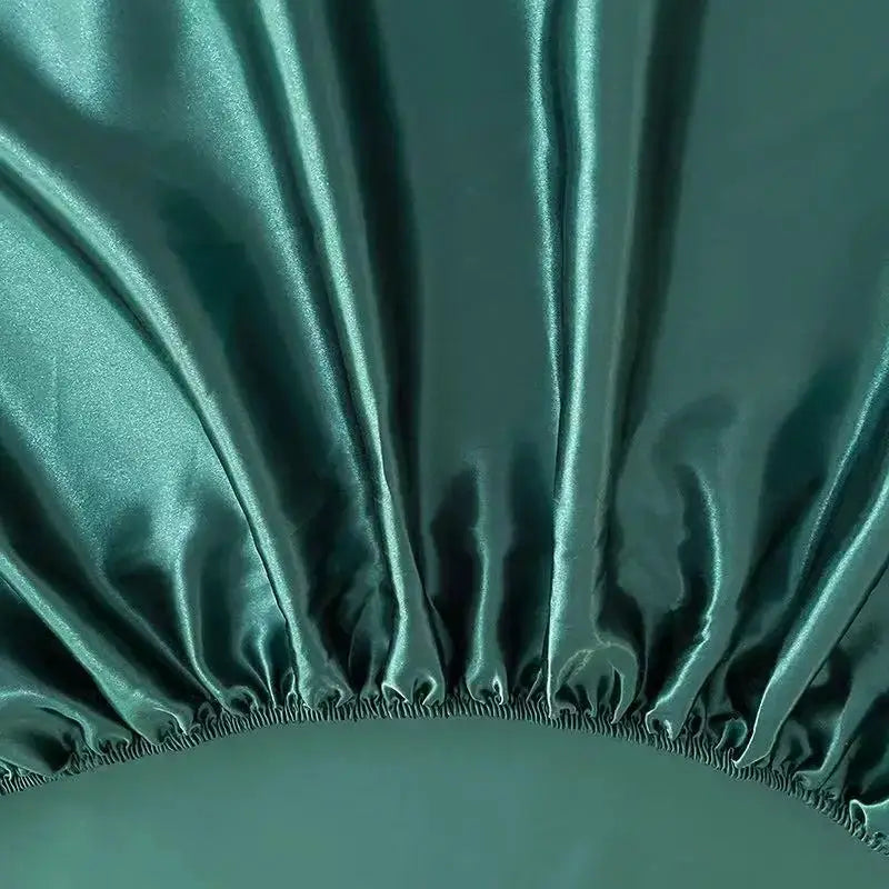 Fitted Sheet | Solid Satin | Elastic Fit | Queen King Twin Sets