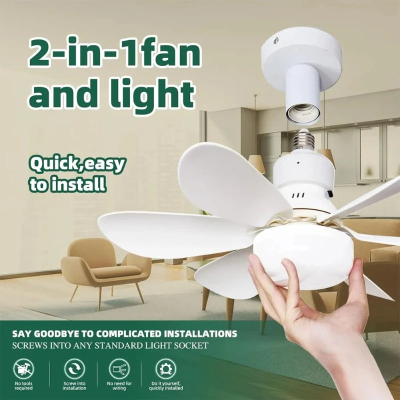 Ceiling Fan With Light | Remote | E27 Socket | Bedroom Kitchen
