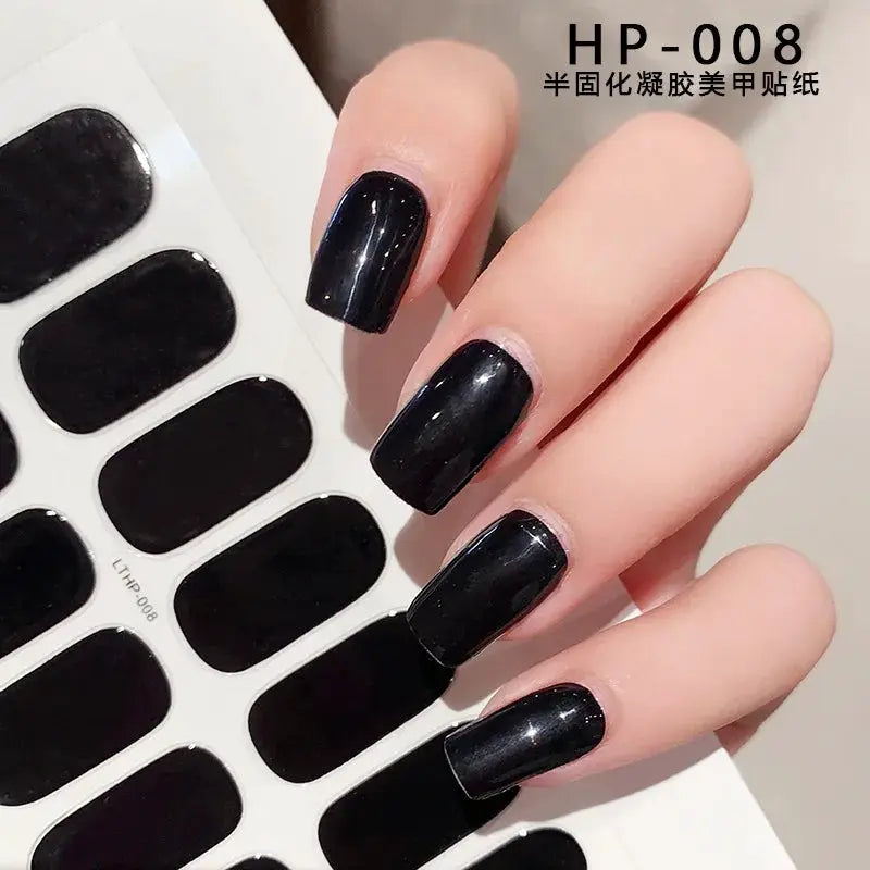 Semi Cured Wraps Fast Gel Nail Sticker Soild Nail Gel Wraps Adhesive Full Cover Gel Nail Decal UV Lamp Cured Manicure Decoration from PriceLows™