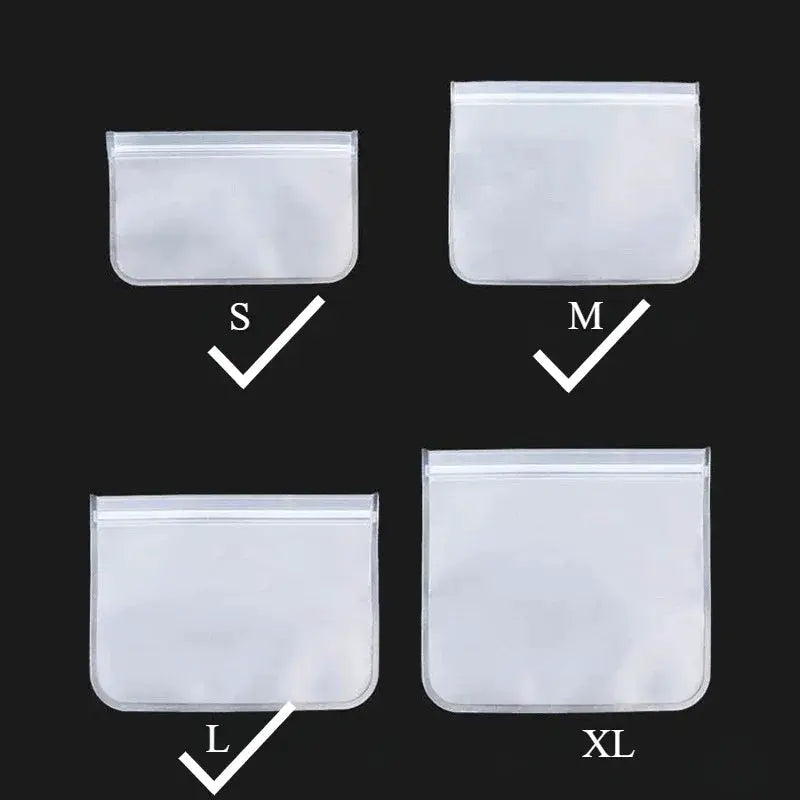 Reusable Food Storage Bags | Leakproof | Food Grade EVA | Stand Up Zip