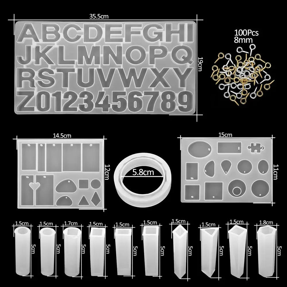 Silicone Resin Mold Kit | Jewelry Making Supplies | With Epoxy And Dried Flowers