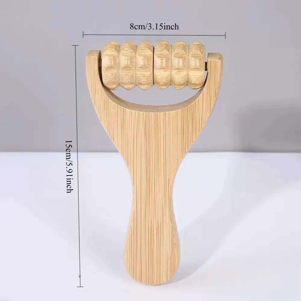Wood Roller Massage Stick Set 2-Piece Muscle Relief