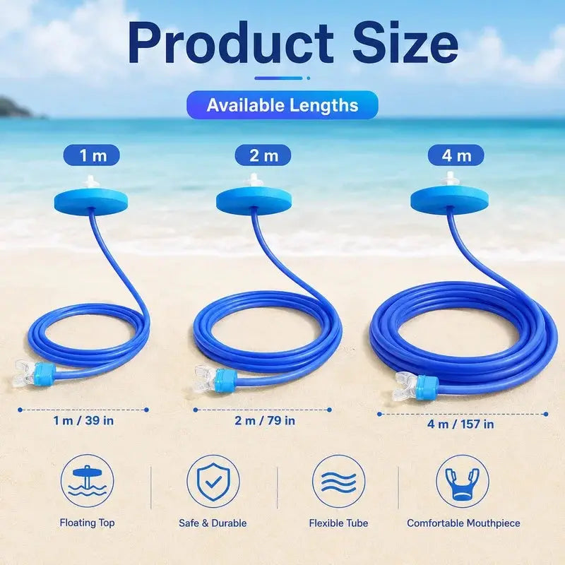 Full Dry Diving Breathing Tube 1m 2m 4m Long Swimming Respirator Adult Men Women Snorkel Training Scuba Equipment Snorkel from PriceLows™