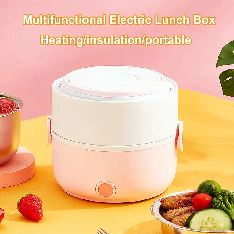 2024 Upgraded Fast Heating Electric Lunch Box Small Multi-functional Insulated Rice Cooker Steamer Portable Electric Lunch Box from PriceLows™