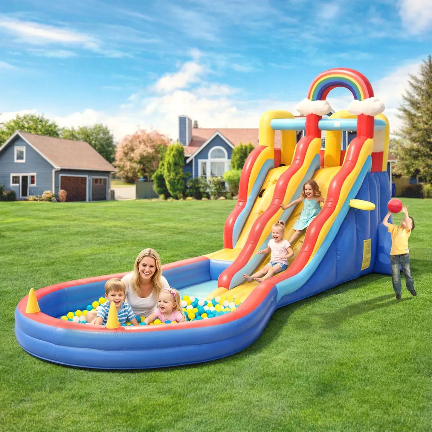 Commerci 6.1m Inflatable Bounce House Water Slide With 680W Blower for Kids and Adults Children's Playground from PriceLows™