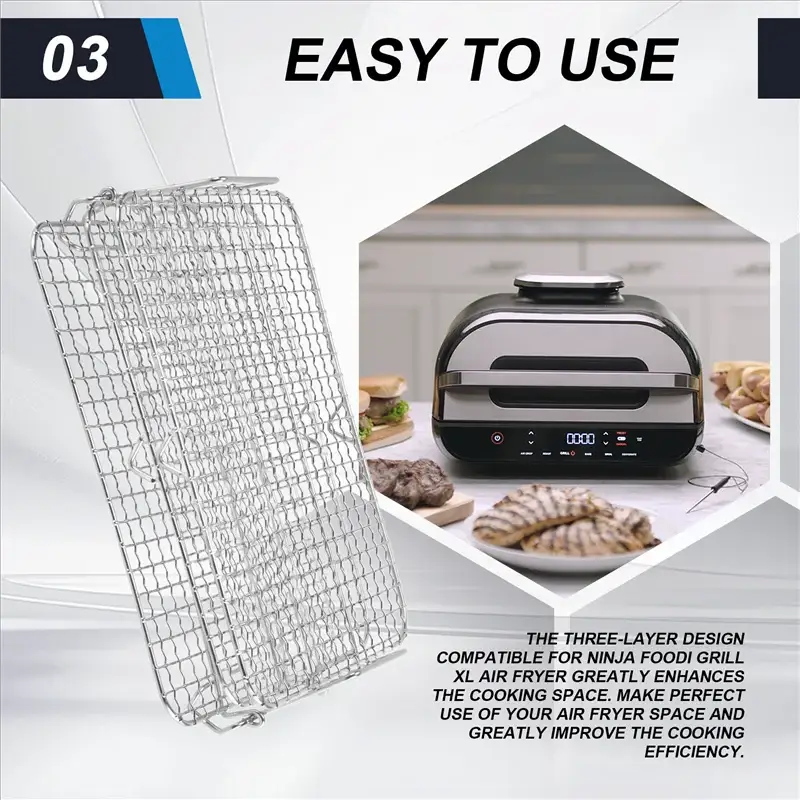 Air Fryer Rack | For Ninja Foodi Grill XL | Multi Layer Dehydrator Rack