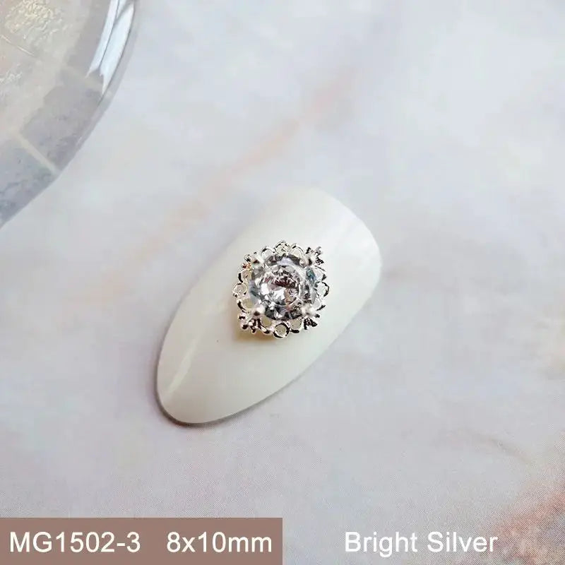 10pcs Pink Black Blue Oval Drop Round Zircon Bright Silver Nails Jewelry Decorations Nail Art Accessories Charms Parts Supplies from PriceLows™