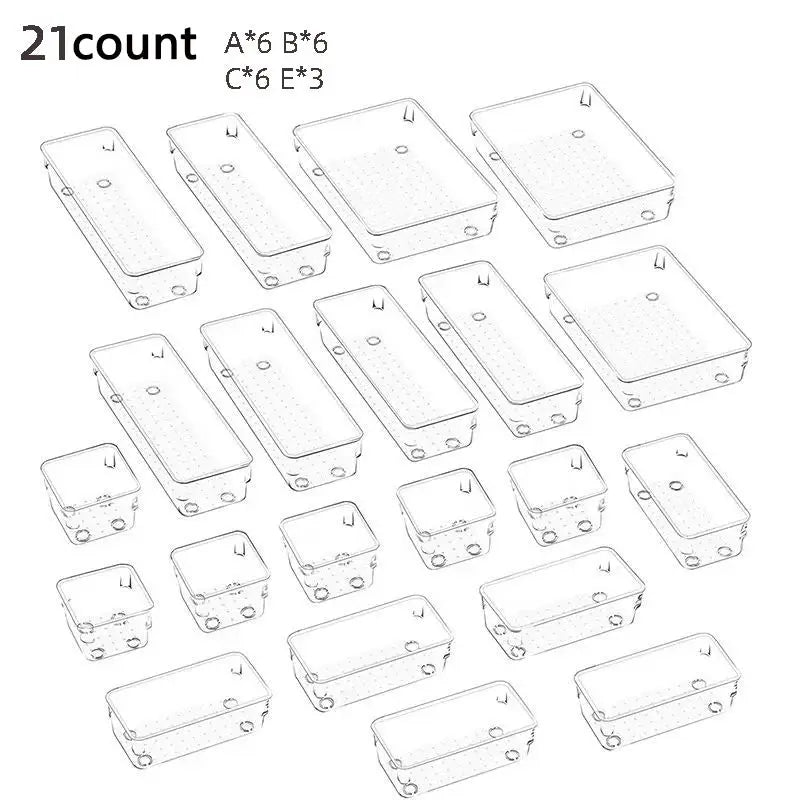28 PCS Clear Drawer Organizers Set 4-Size Versatile Bathroom and Vanity Drawer Organizer Trays Storage Bins for Bedroom Kitchen from PriceLows™