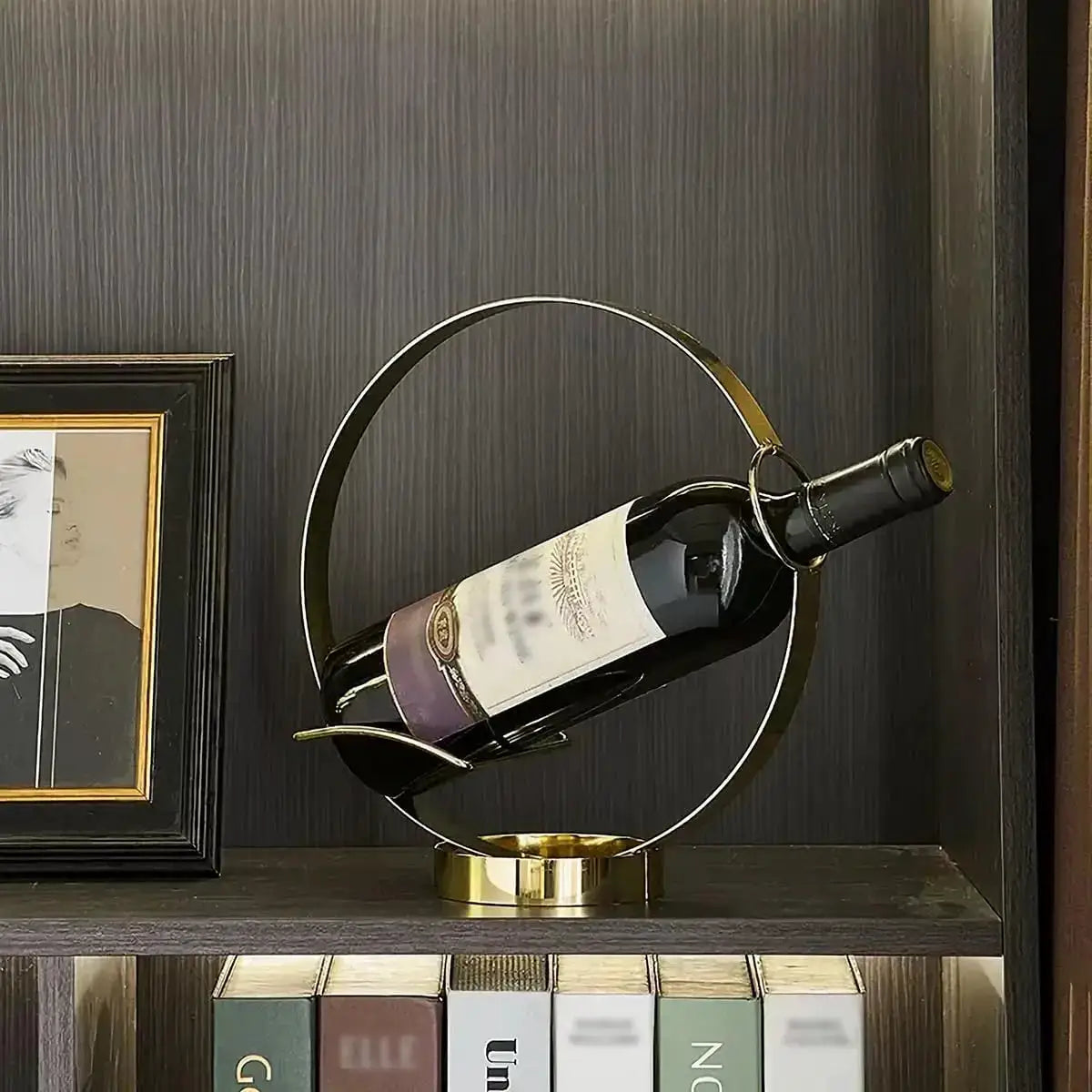 Gold Wine Bottle Holder Single Display Stand Freestanding Wine Rack Kitchen Table Decor Artistic Home Crafts Coffee Bar Barware Wine Lover Gift from PriceLows™