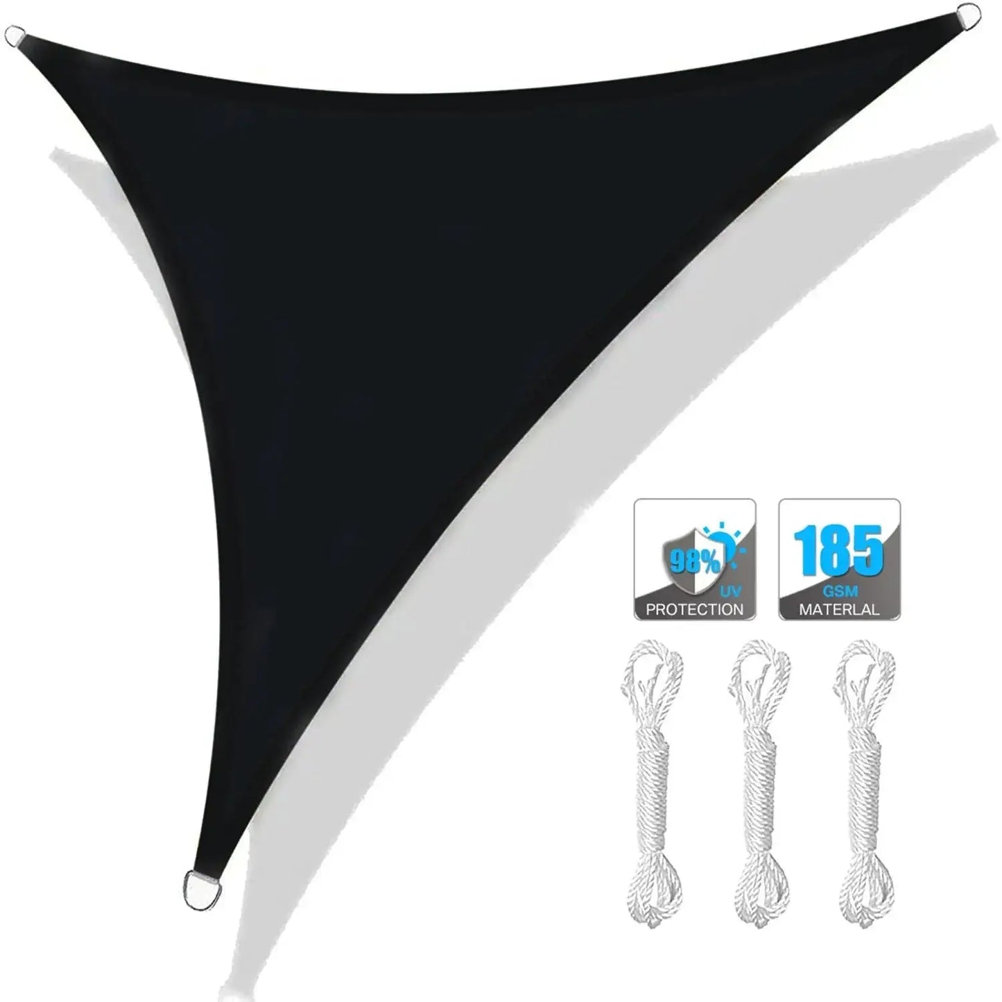 Triangle Sun Shade Sail | Waterproof HDPE | 5x5x5 Ft | Outdoor Patio Canopy