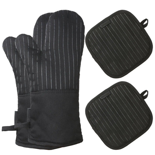 Oven Mitts | Cotton Silicone | Heat Resistant Non-Slip | 1 Pair