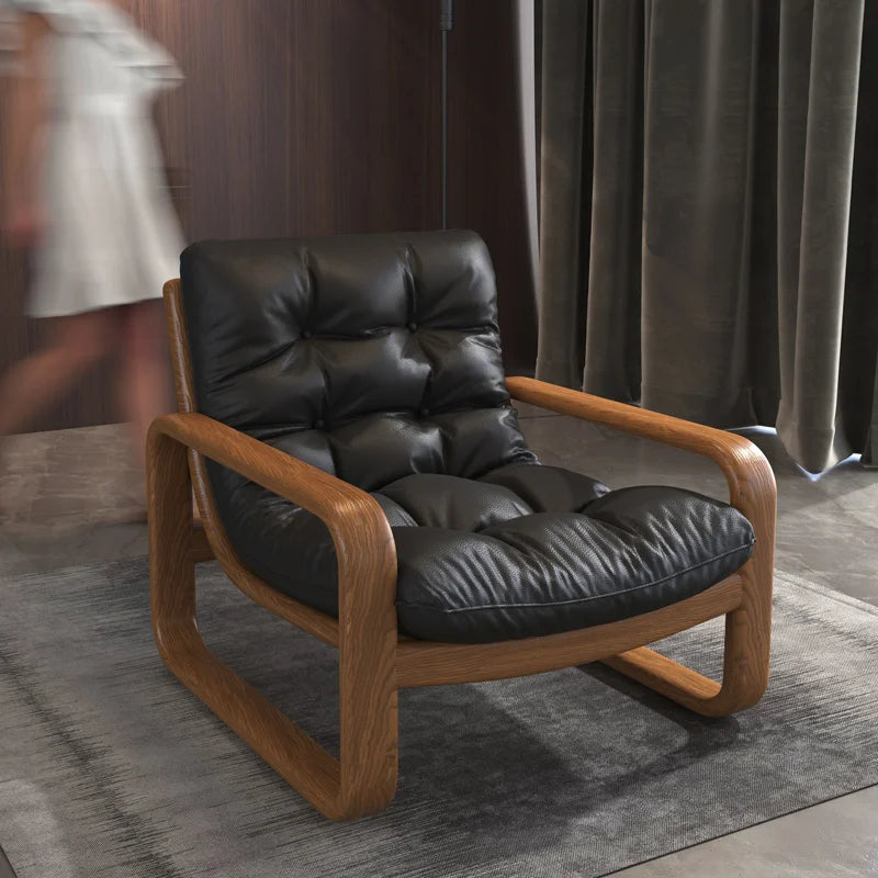 Living Room Sofa | Leather Upholstery | Modern Nordic Style | Single Unit