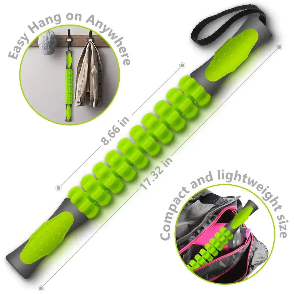 Muscle Roller Massage Stick | Rubber Body Massager | Soreness Relief