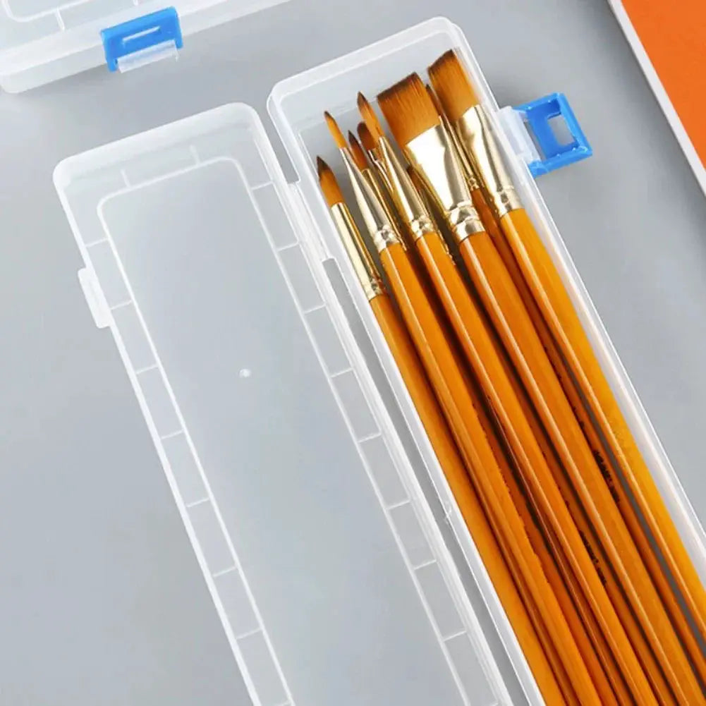 White Storage Box 33x7x3.5cm Organizer for Painting Brushes Watercolor Pens Art Crafts Sewing Drawing Hand Tools Protective Case from PriceLows™