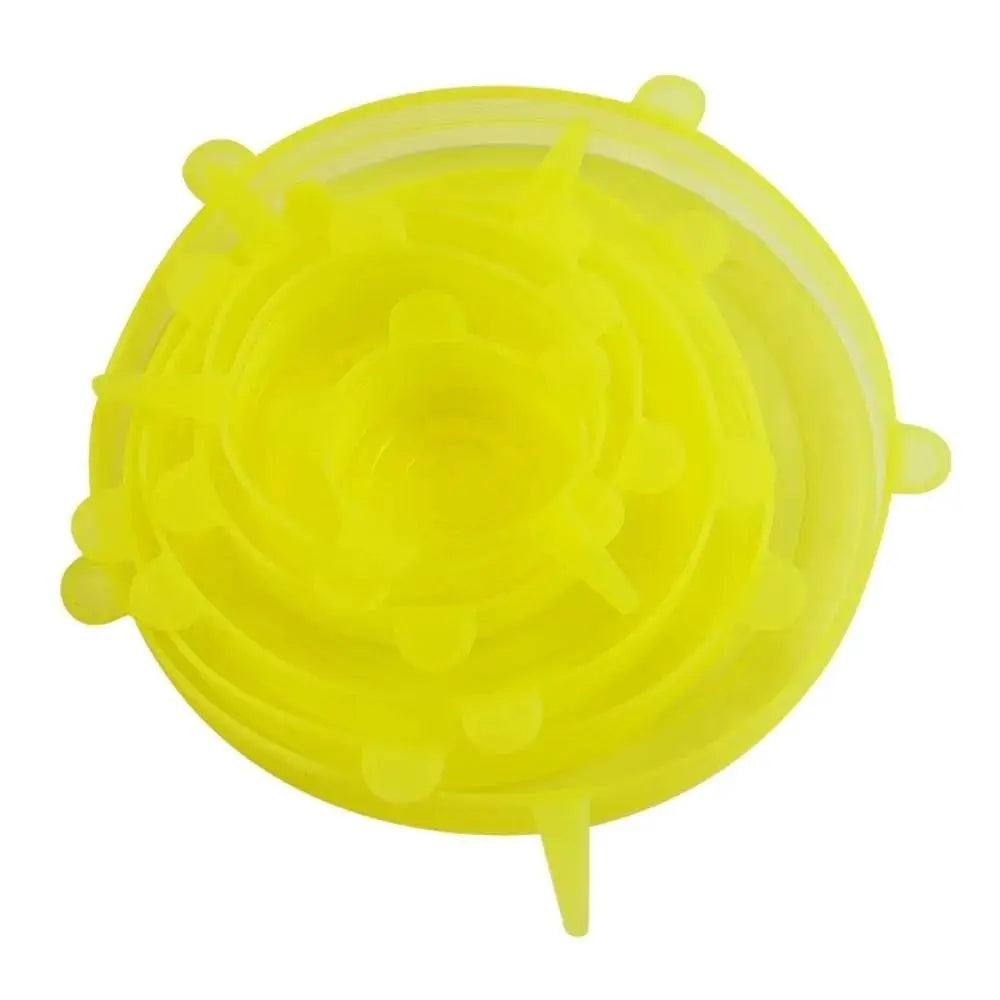 Square Silicone Lids | 6 Piece Set | Elastic Stretch | Multi Bowl Sizes
