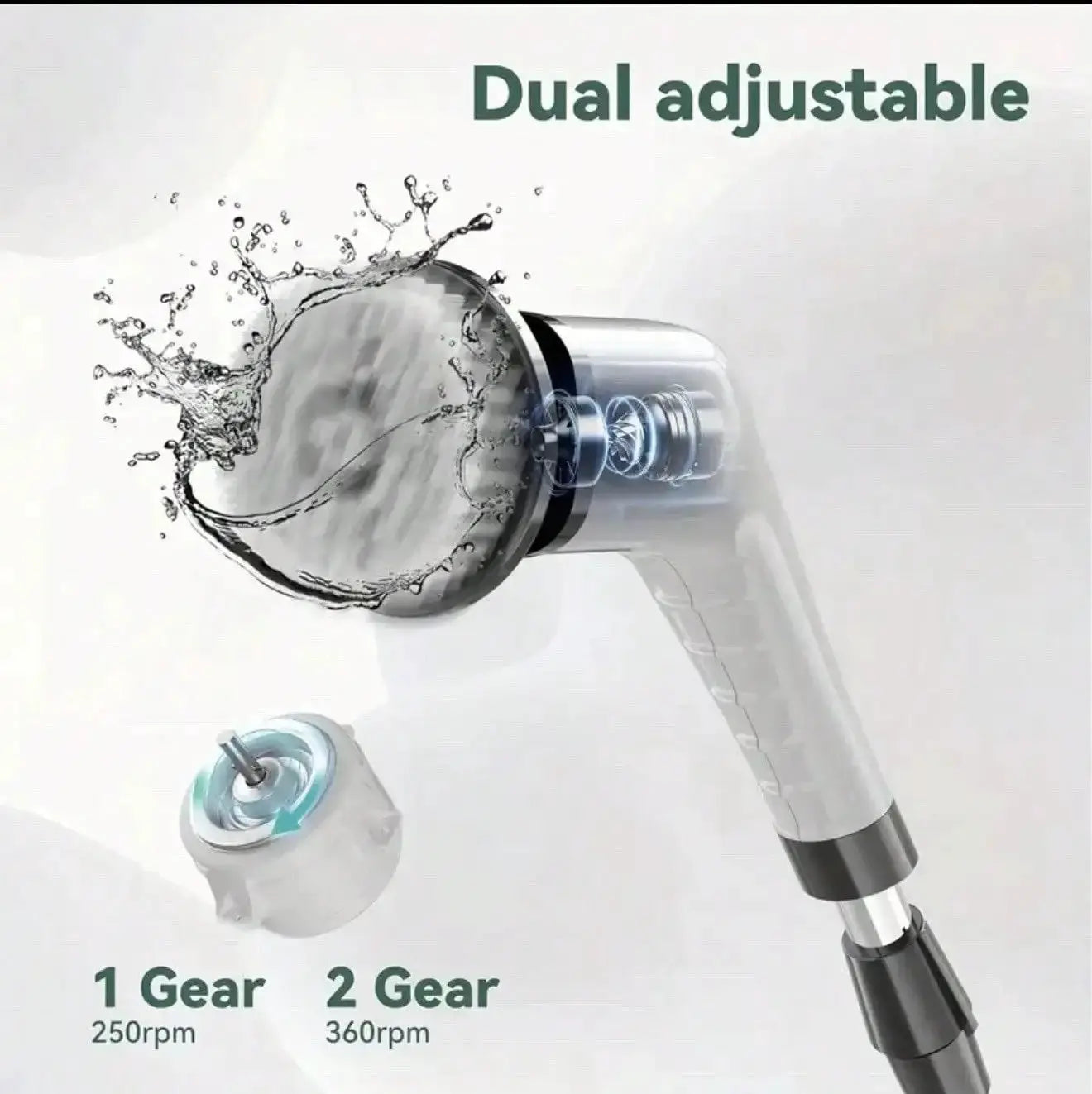 Electric Cleaning Brush | Rotating Head | IPX7 Waterproof | 9 Brush Heads