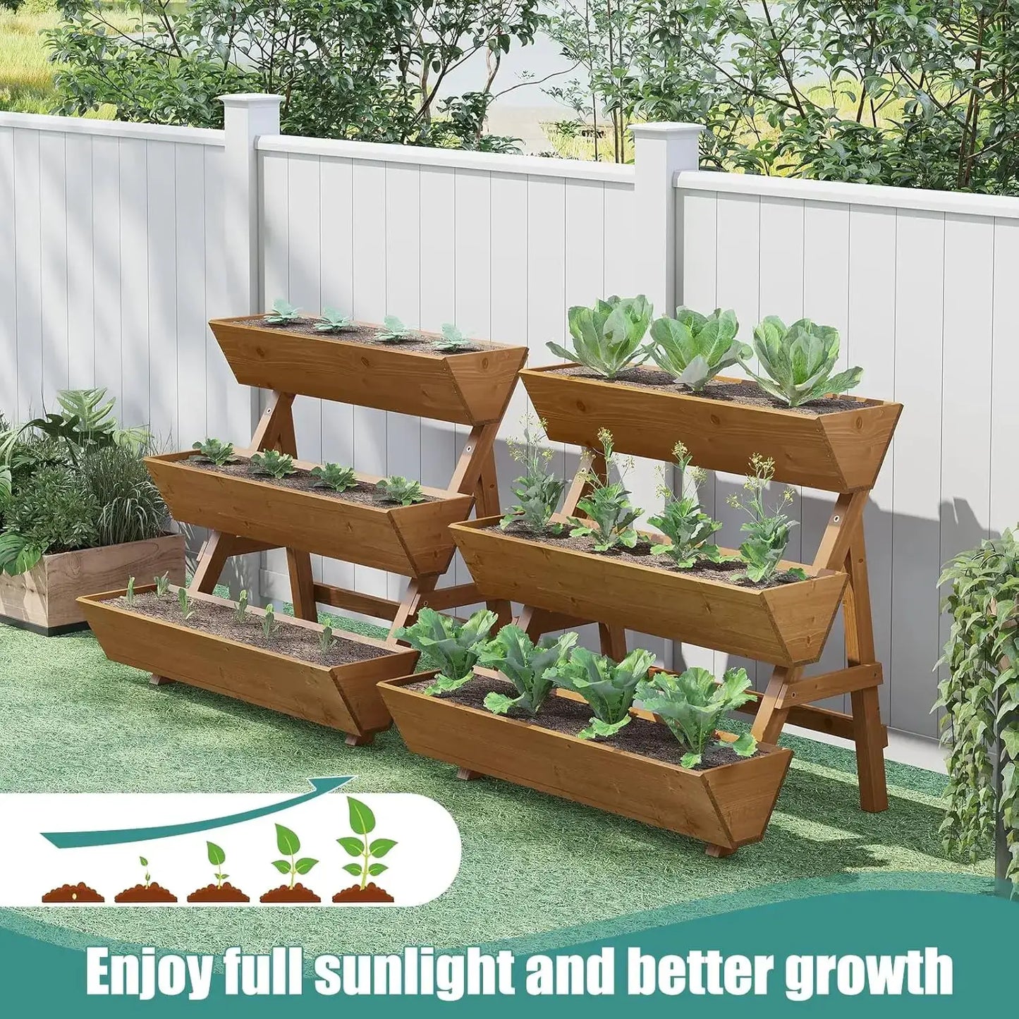 Raised Garden Bed, 3 Tier Vertical Garden Planter for Indoor & Outdoor, Raised Planter Box with Legs from PriceLows™