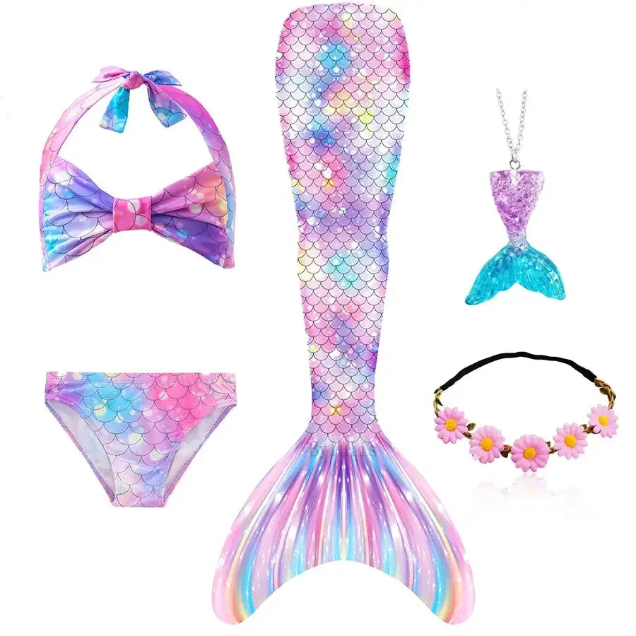 Girls Swimming Mermaid Tail Mermaid Costume Dress Cosplay Christmas Birthday Gift Swimsuit Can Add Monofin Fin Halloween Costume from PriceLows™