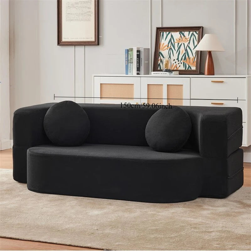Sofa Bed | Velvet Fabric | Modular Convertible | 2 Seater