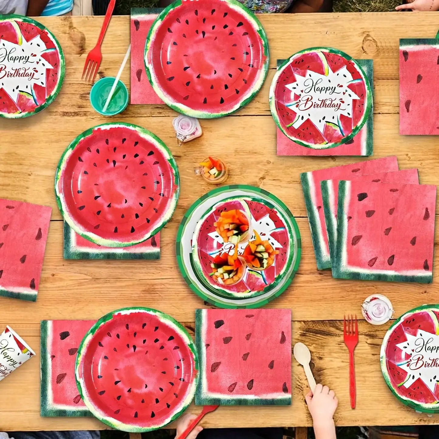 Summer Watermelon Disposable Tableware Set | PVC Party Supplies