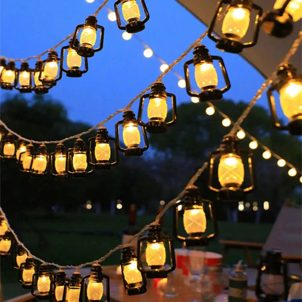 1PC 10/20LED Kerosene Bottle LED String Lights, Vintage Lantern String Lights for Camping Outdoor Halloween Party Yard from PriceLows™