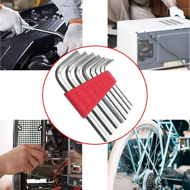 8PCS Metric Allen Wrench Set L-Shaped Short Arm Allen Keys Pocket-Sized & Easy to Carry Ideal for Home and Auto Repairs from PriceLows™