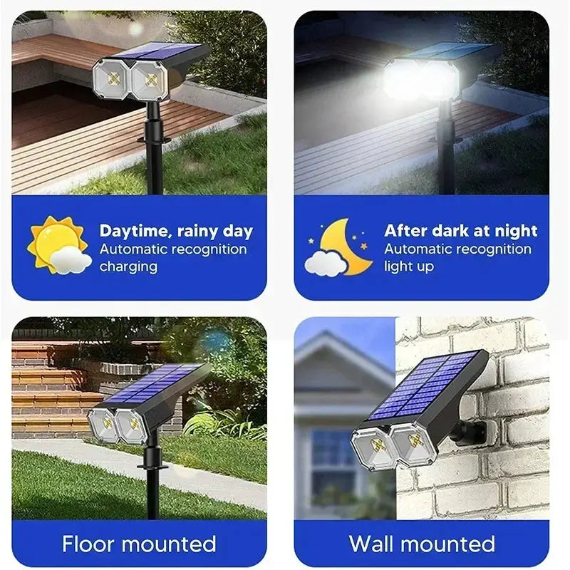 Solar Spotlight Outdoor IP65, Landscape Spotlights Compact Design Flood Light for Garden Yard Pathway House Tree Outside from PriceLows™