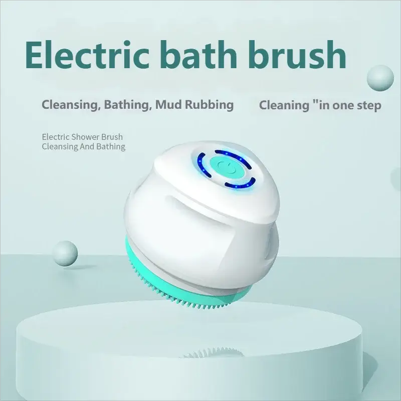 HOMEFISH Waterproof Electric Massage Shower Brush Multifunctional Long Handle Back Scrubbing Facial Washing Device for Bathroom from PriceLows™
