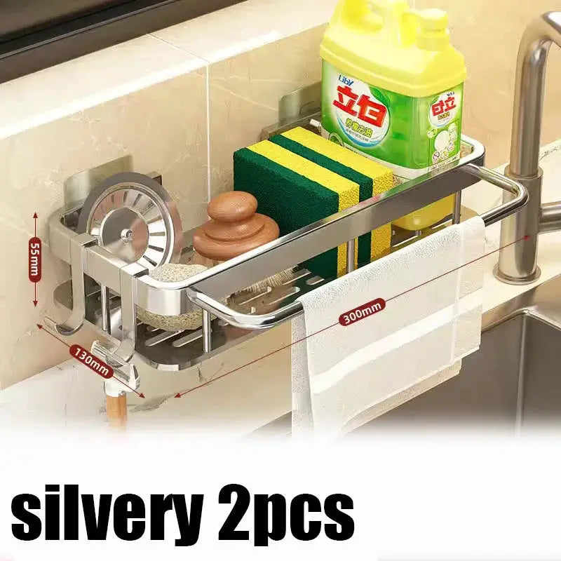Non perforated kitchen storage rack cloth drain rack, sink dishwashing cloth sponge storage basket bathroom storage rack from PriceLows™