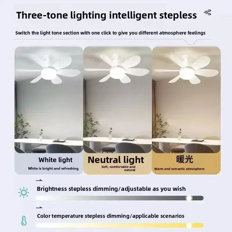 Ceiling Fan With Light | 40W LED Light | E27 Base | 52cm Blade