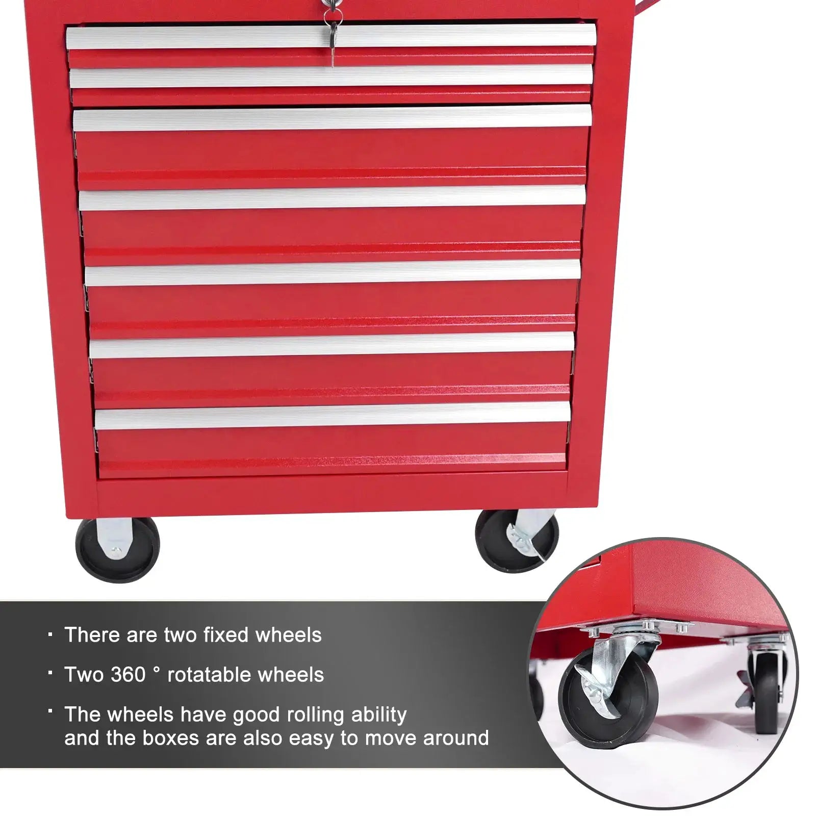 7-Drawer Metal Rolling Tool Chest with Wheels,Tool Storage Cabinet With Locking System from PriceLows™