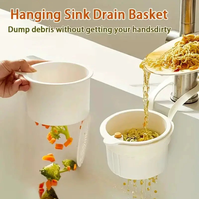 Press-Type Drain Basket: Food Strainer & Sink Organizer, Multi-Functional for Kitchen & Bathroom Use from PriceLows™