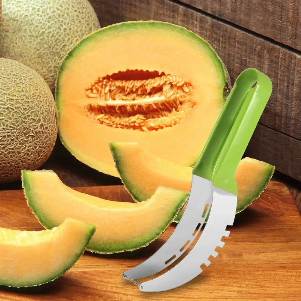 Stainless Steel Safe Efficient Watermelon Slicer Server with Non-Slip Handle Fruit Divider Watermelon Slicer Cutter Fruit Tools from PriceLows™
