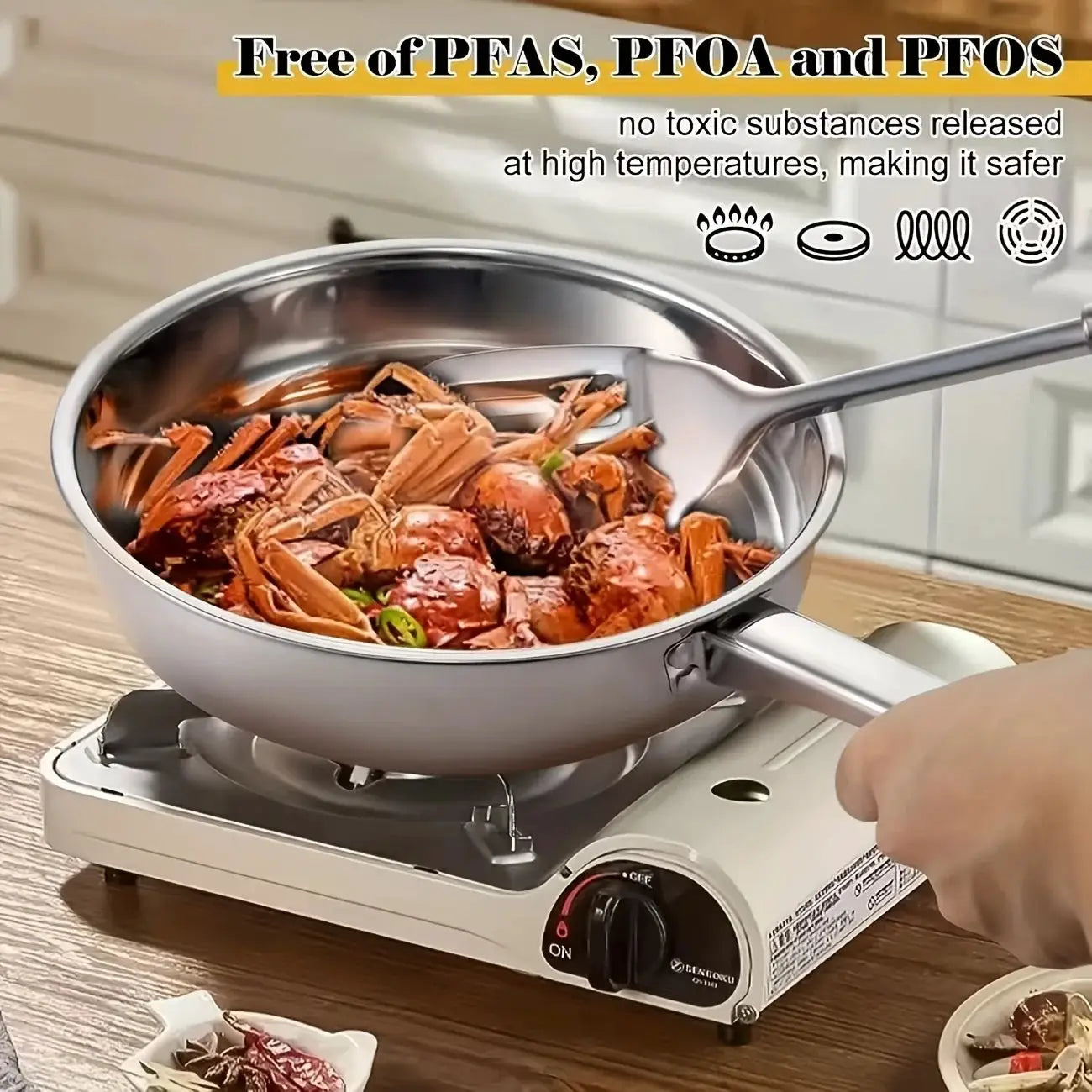 Cookware Set with Lids - 12pcs Stainless Steel Kitchen Cookware Set, Includes 6 Pots, 6 Bowls,5 Lids, 6 Utensils,Dishwasher Safe from PriceLows™