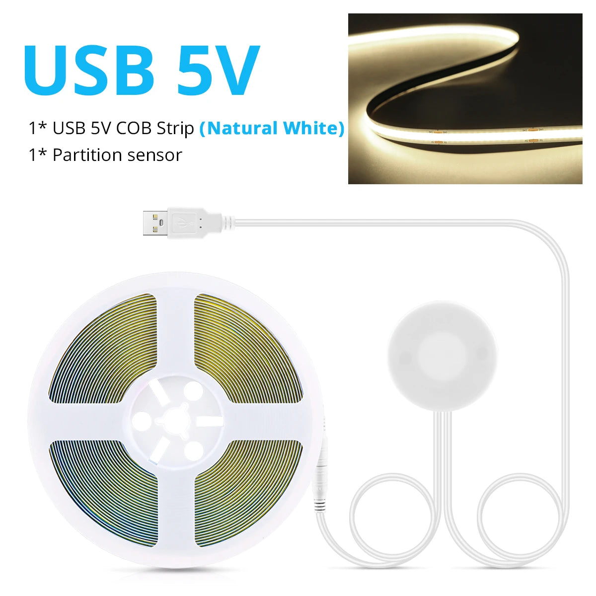 LED Strip Light | 320 LEDs/m | Dimmable Touch Sensor 5V | 1m 2m 3m 4m 5m