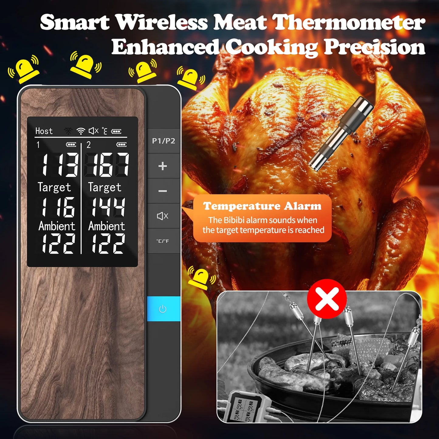 Wireless Meat Thermometer | Multi-Sensor Probes | Ultra-Thin Probes | Bluetooth
