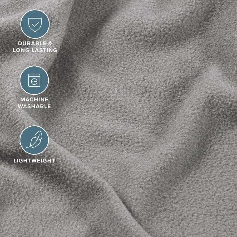 Super Soft Fleece Sheet Set Queen Size Extra Plush Polar Fleece, NoPilling Bed Sheets All Season Cozy Warmth Queen, Light Grey from PriceLows™
